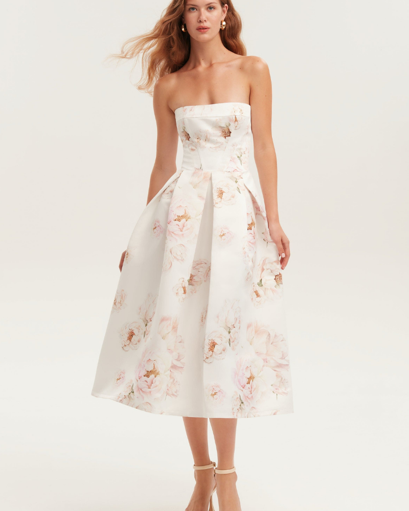 Florencia Straplez Midi Elbise