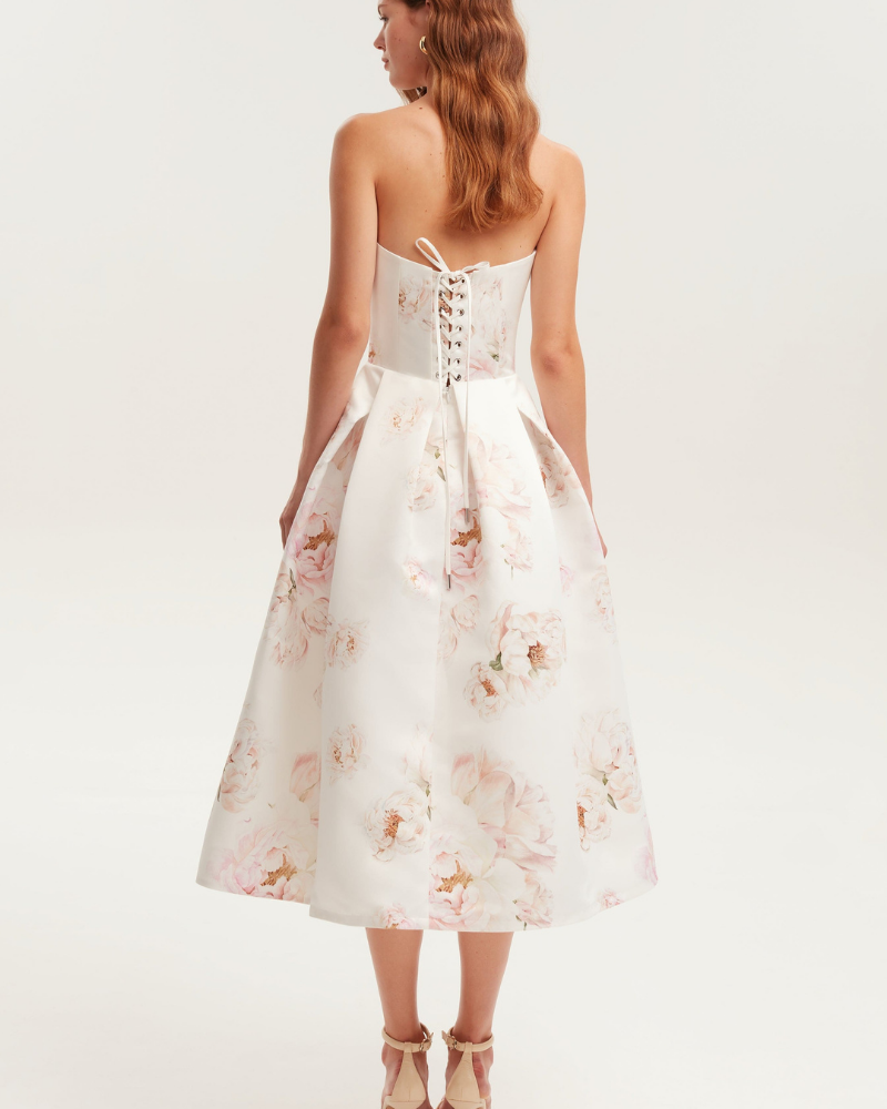 Florencia Straplez Midi Elbise