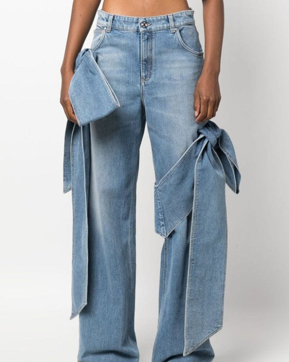 Leisa Yüksek Bel Fiyonklu Jean Pantolon