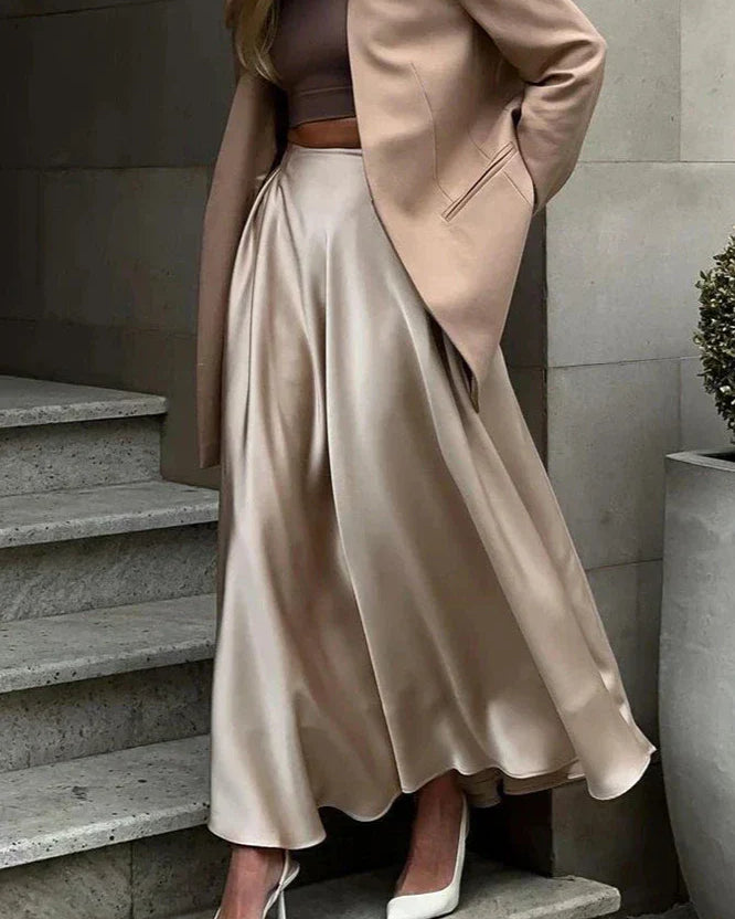 Aubrey Saten Midi Etek