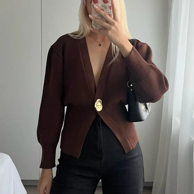 Gold Tek Düğme Hırka