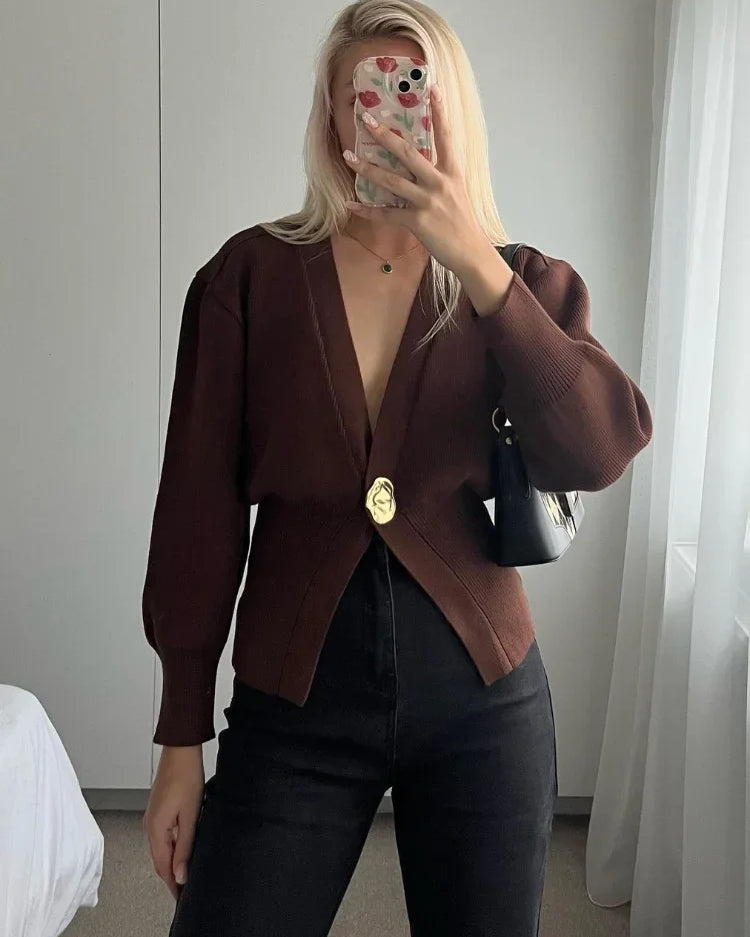 Gold Tek Düğme Hırka