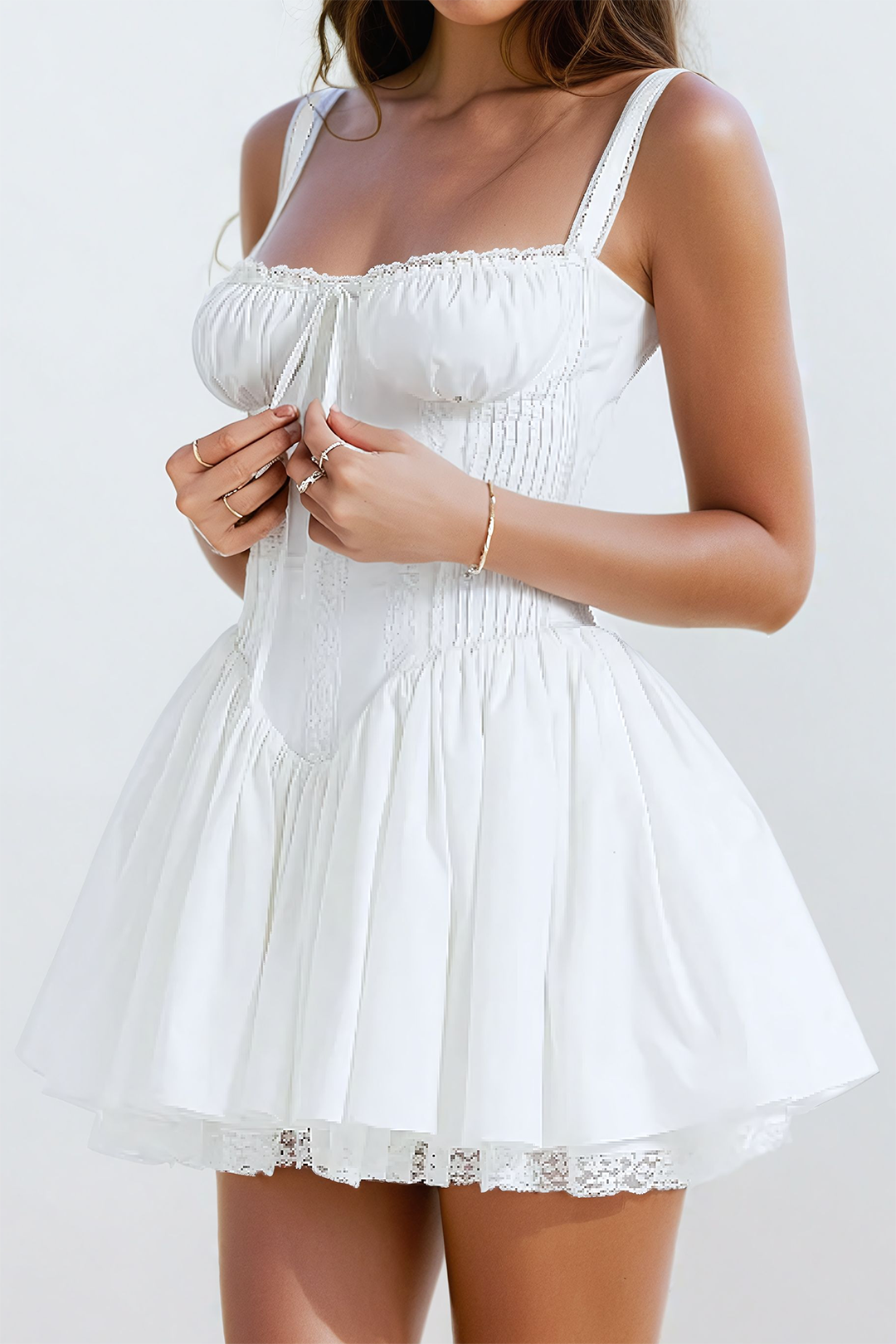 Lace Slip Mini Elbise