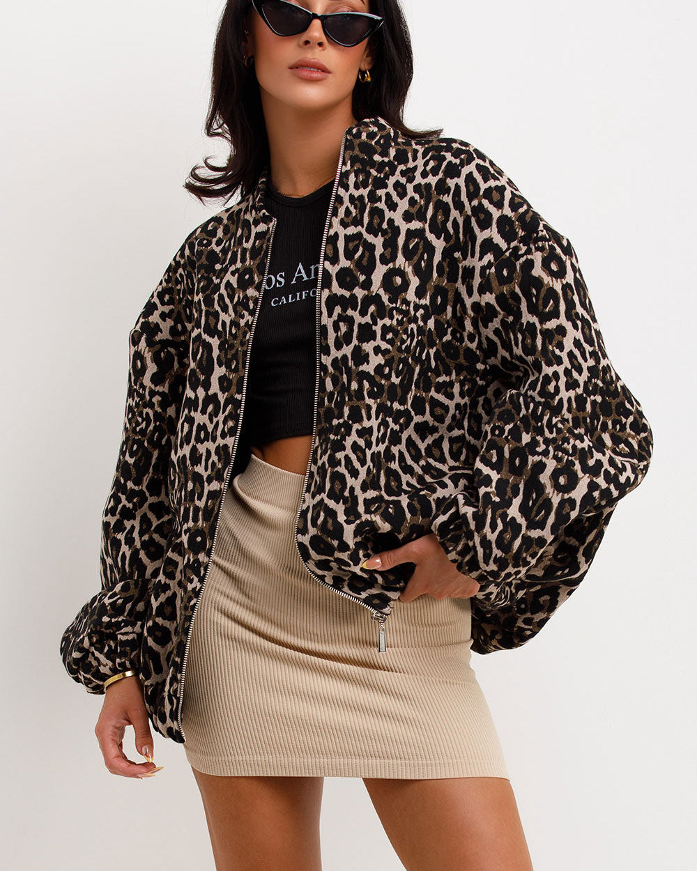 Retro Leopar Desenli Mont