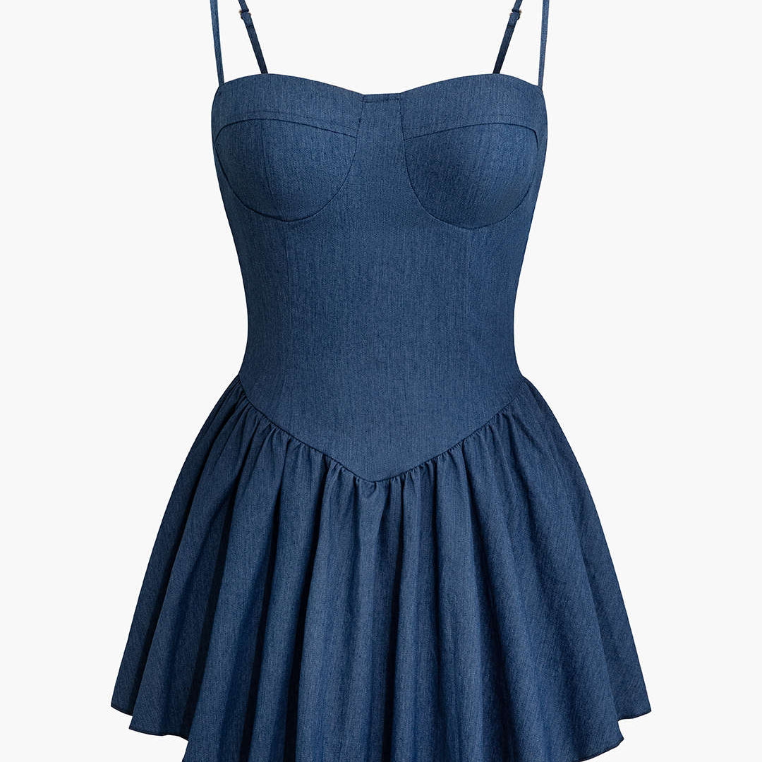 Indigo Belle Denim Mini Elbise