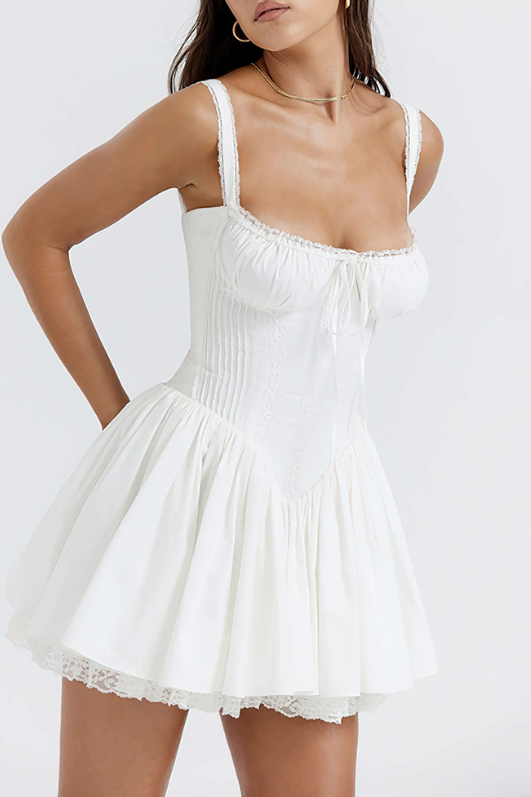 Lace Slip Mini Elbise