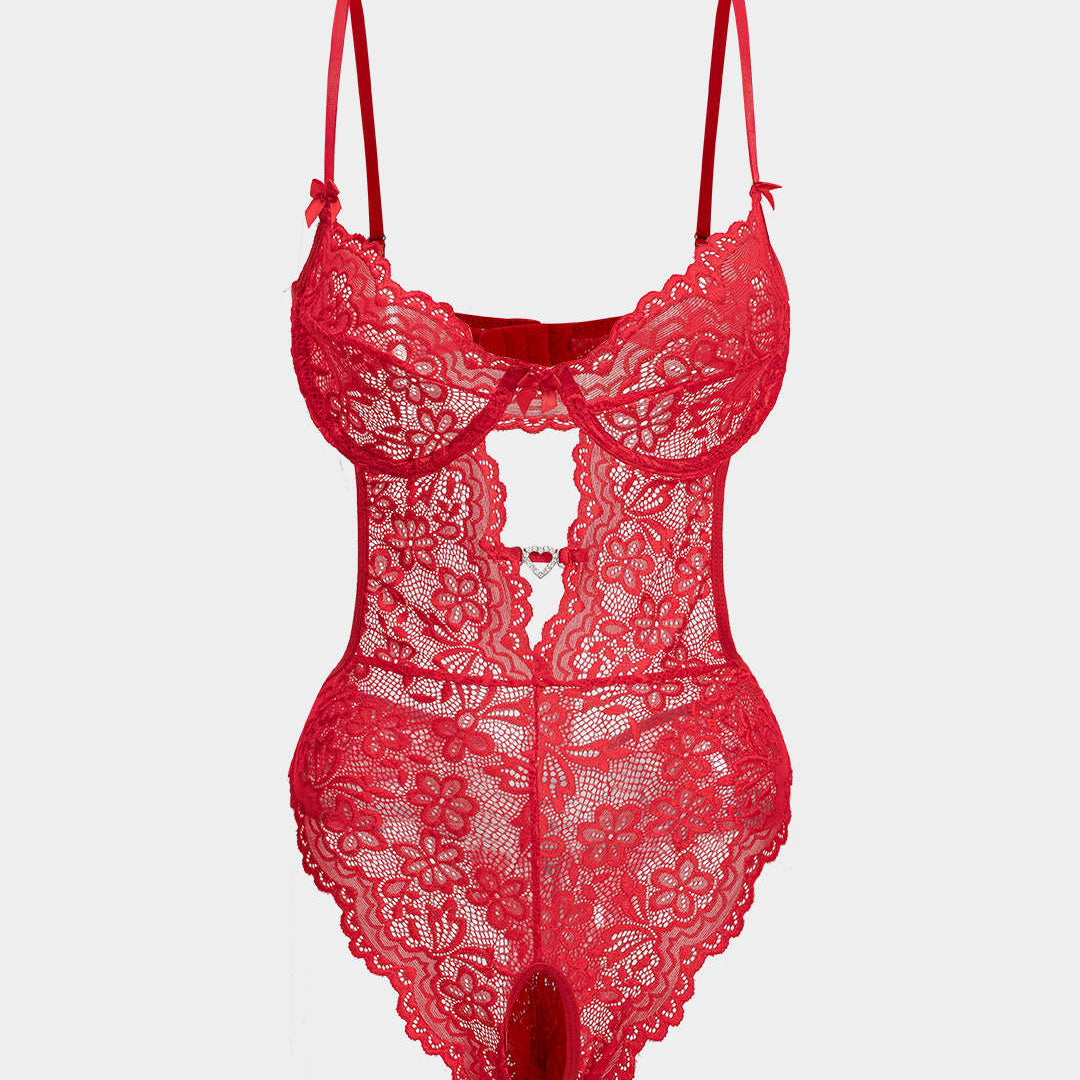 Dantel Cutout  Sırtı Açık İç Giyim Garter Seti