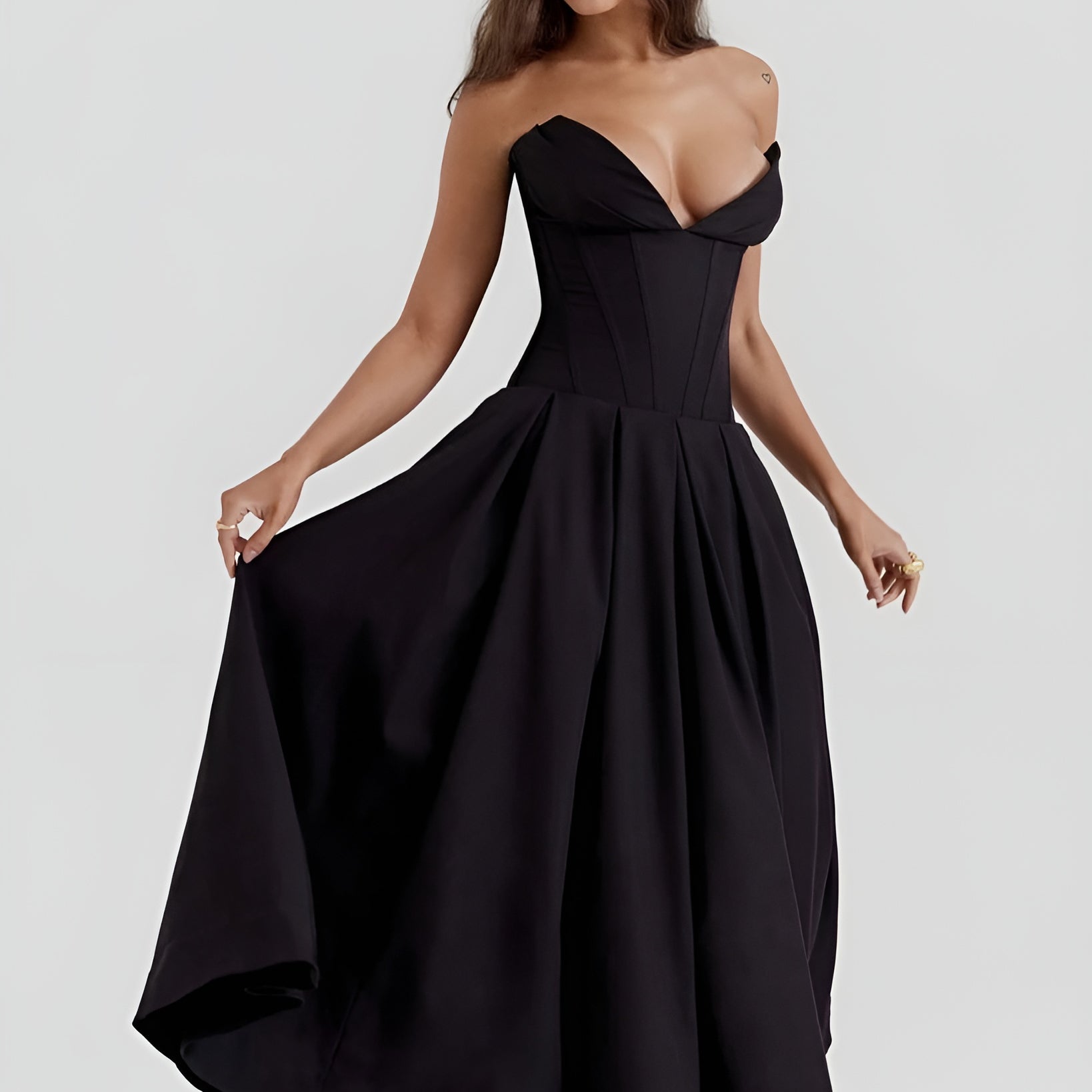 Katherine Straplez Korse Midi Elbise