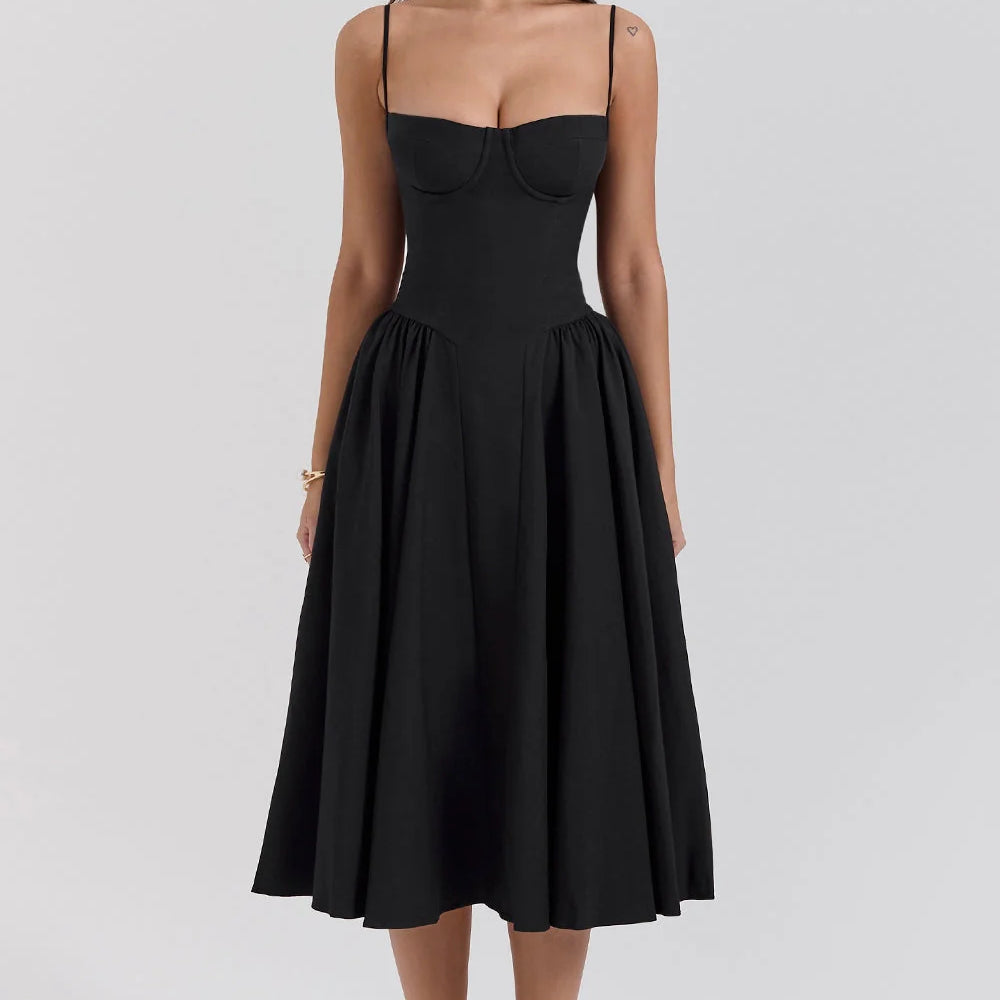 Korse Fit Midi Elbise