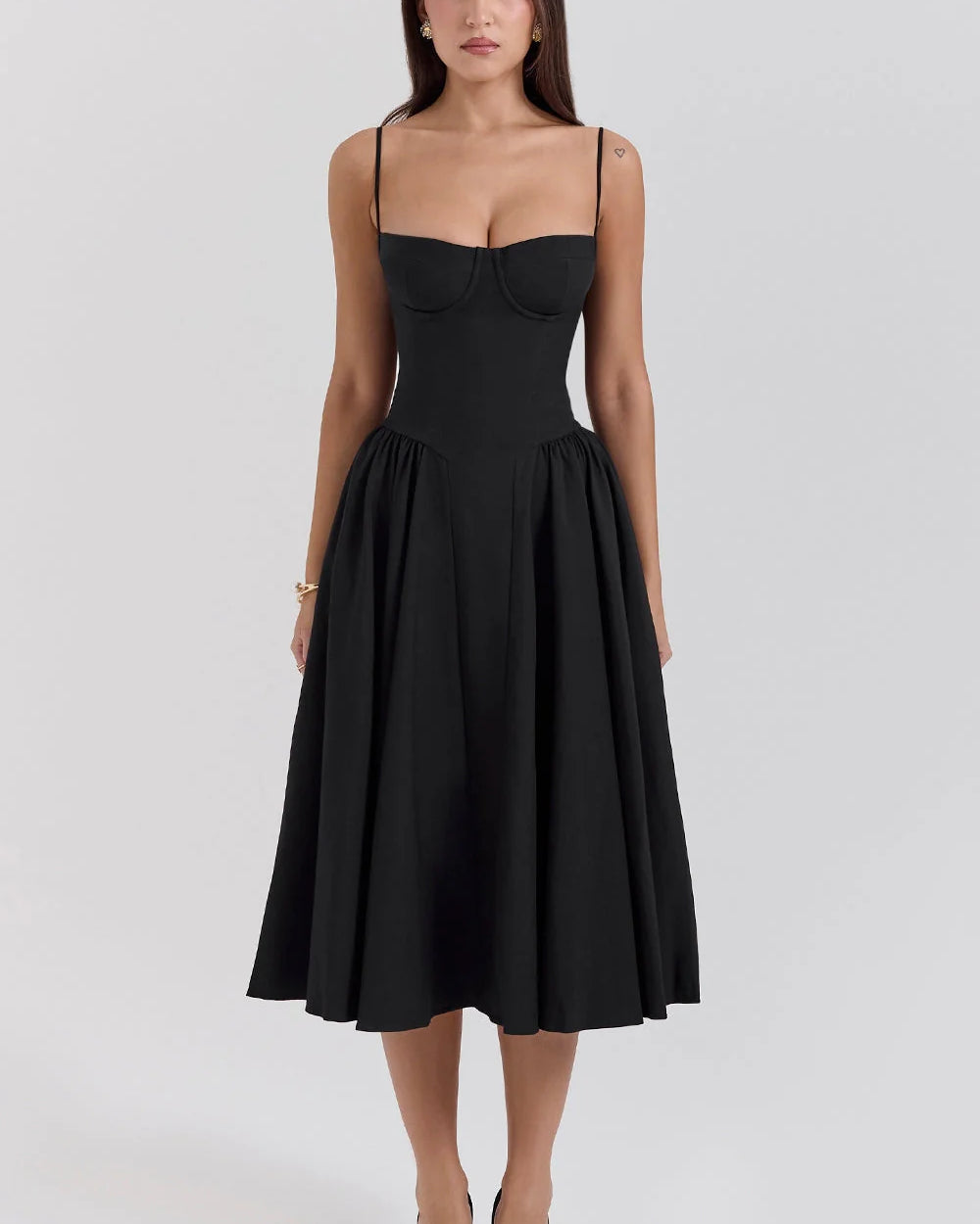 Korse Fit Midi Elbise