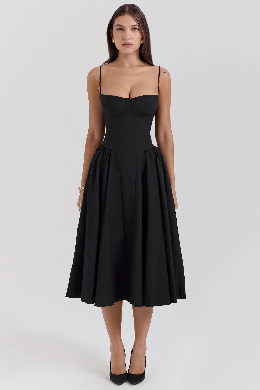 Korse Fit Midi Elbise