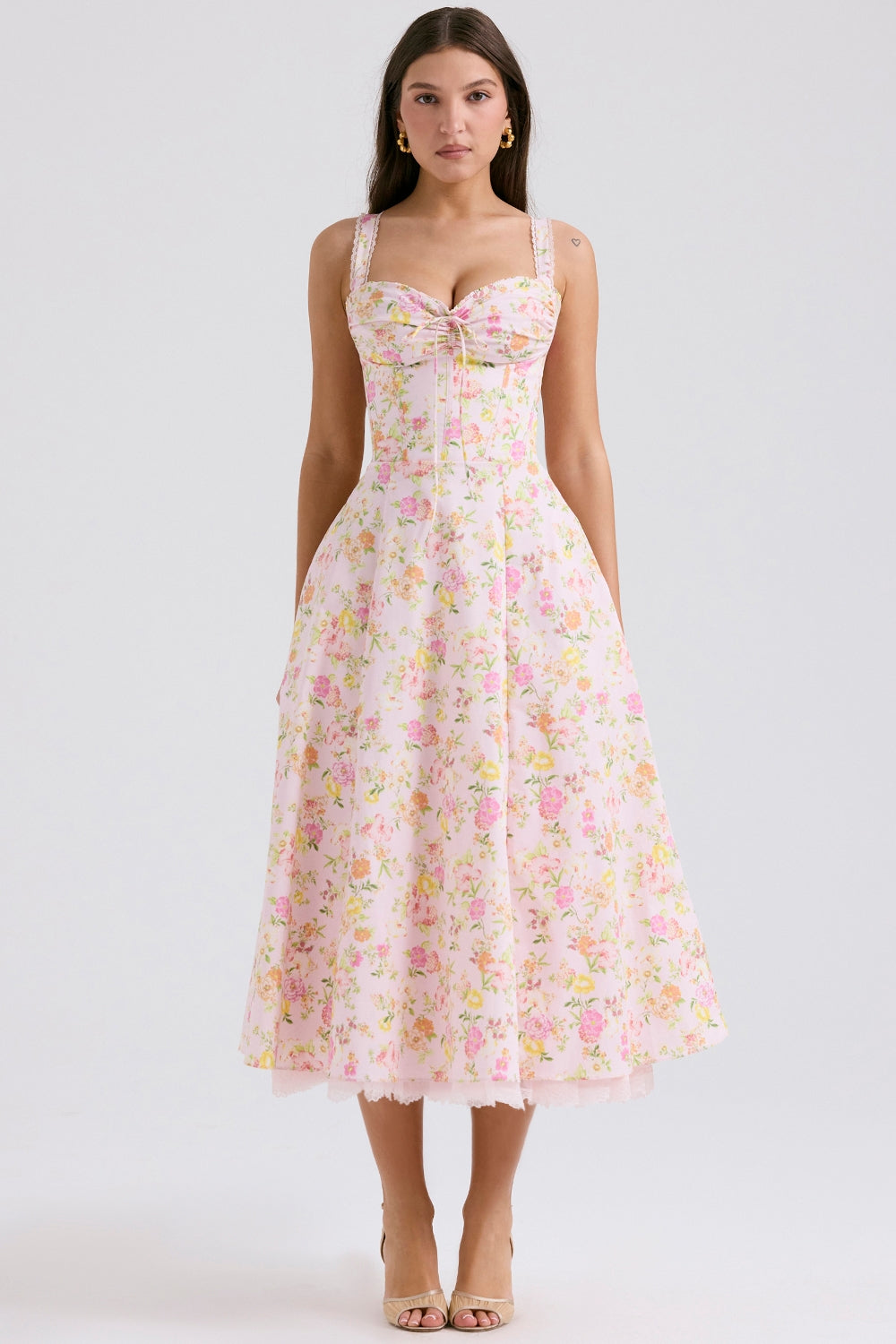 Roselyne Pastoral Midi Elbise