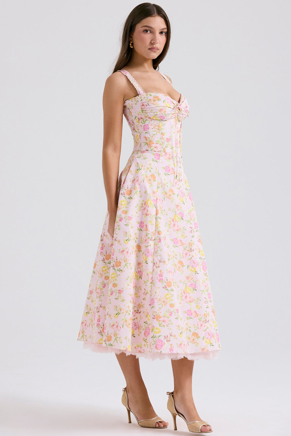 Roselyne Pastoral Midi Elbise