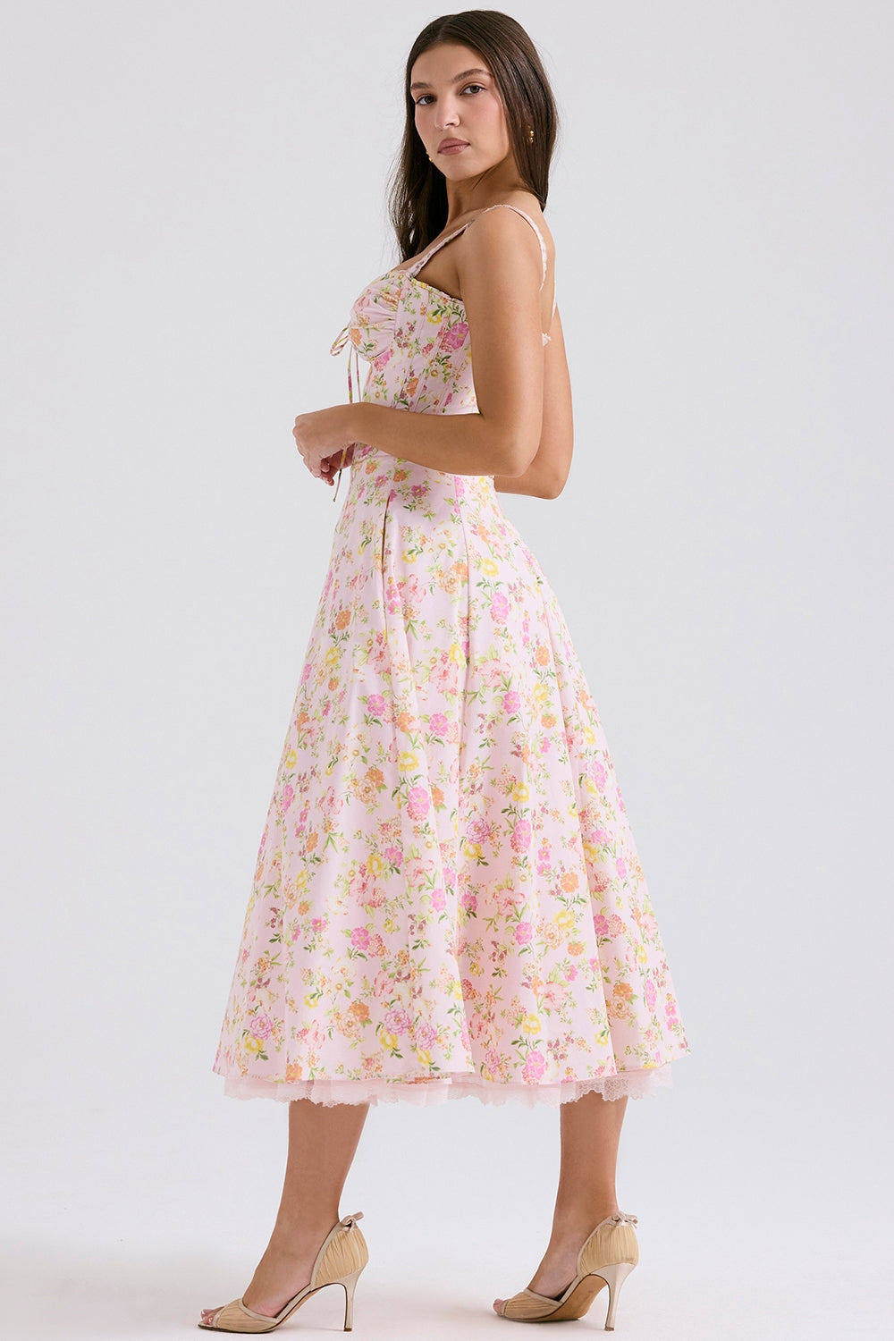 Roselyne Pastoral Midi Elbise